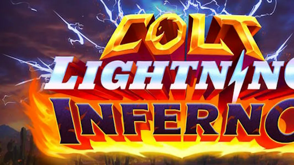 Tampilan visual slot Colt Lightning Inferno dengan elemen api dan petir